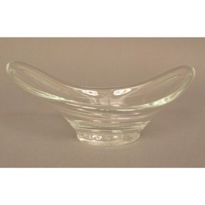 Vintage Mid Century Modern Clear Glass Sculptural Bubble Base Candy Bowl
